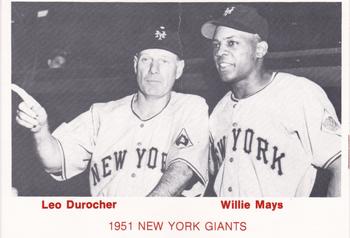 1975 TCMA 1951 New York Giants (Red Names) #NNO Leo Durocher / Willie Mays Front