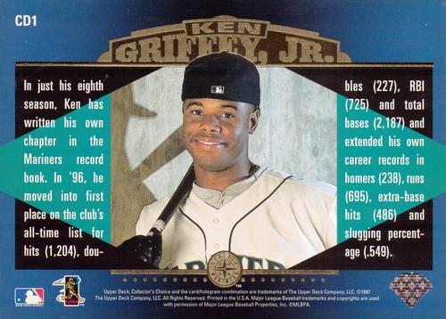 1997 Upper Deck Clearly Dominant 5x7 #CD1 Ken Griffey, Jr. Back