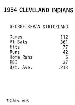 1975 TCMA 1954 Cleveland Indians #NNO George Strickland Back