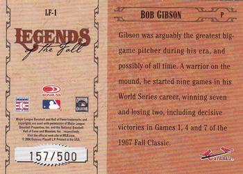 2004 Donruss World Series - Legends of the Fall #LF-1 Bob Gibson Back