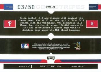 2004 Playoff Prestige - Changing Stripes Holo-Foil #CS-5 Scott Rolen Back