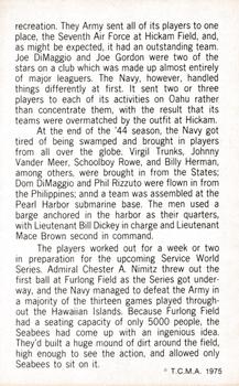 1975 TCMA Guam WW2 #4 Merrill May / Pee Wee Reese / Johnny Vander Meer Back