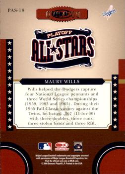 2004 Donruss World Series - Playoff All-Stars #PAS-18 Maury Wills Back