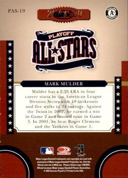 2004 Donruss World Series - Playoff All-Stars #PAS-19 Mark Mulder Back