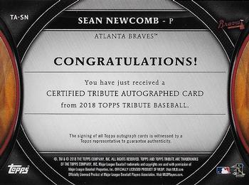 2018 Topps Tribute - Autographs Green #TA-SN Sean Newcomb Back