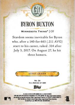 2018 Topps Gypsy Queen - Missing Black Plate #24 Byron Buxton Back