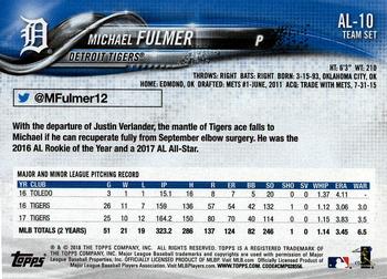2018 Topps American League Standouts #AL-10 Michael Fulmer Back