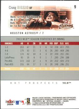 2004 Fleer Hot Prospects Draft Edition #9 Craig Biggio Back
