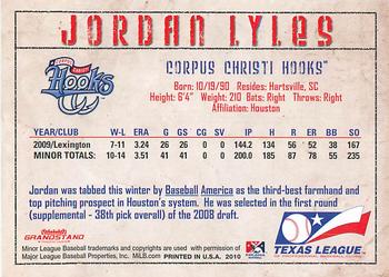 2010 Grandstand Texas League Top Prospects #NNO Jordan Lyles Back