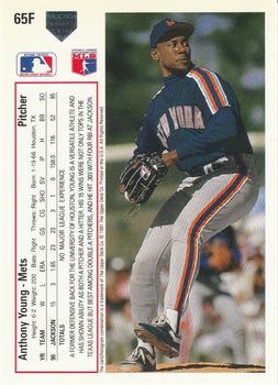 1991 Upper Deck Final Edition #65F Anthony Young Back