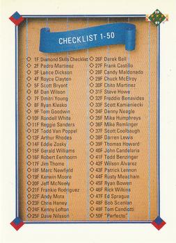 1991 Upper Deck Final Edition #100F Checklist: 1F-100F Front