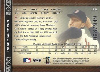2004 Playoff Prime Cuts #36 Roger Clemens Back