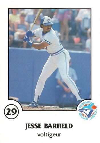 1988 Toronto Blue Jays Fire Safety French #NNO Jesse Barfield Front