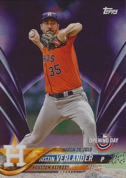 2018 Topps Opening Day - Purple #52 Justin Verlander Front