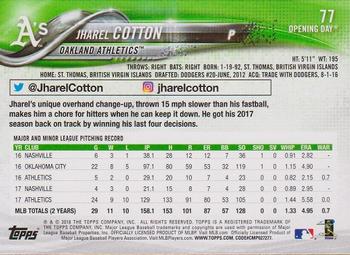 2018 Topps Opening Day - Purple #77 Jharel Cotton Back