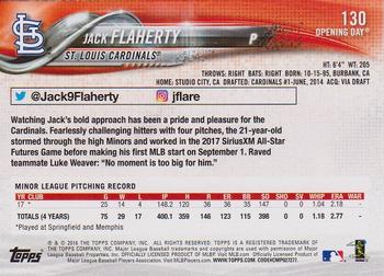 2018 Topps Opening Day - Purple #130 Jack Flaherty Back