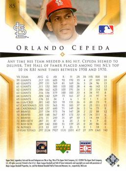 2004 SP Legendary Cuts #85 Orlando Cepeda Back