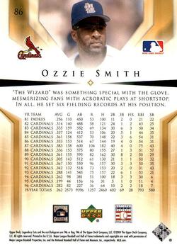 2004 SP Legendary Cuts #86 Ozzie Smith Back