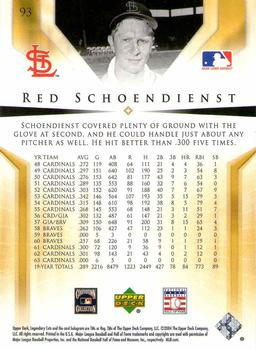 2004 SP Legendary Cuts #93 Red Schoendienst Back