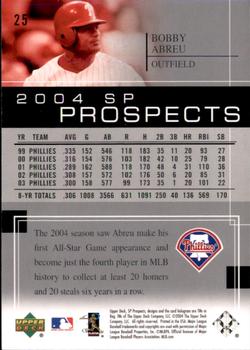 2004 SP Prospects #25 Bobby Abreu Back