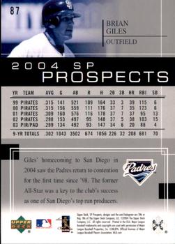 2004 SP Prospects #87 Brian Giles Back