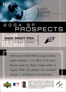 2004 SP Prospects #95 Scott Kazmir Back