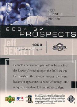 2004 SP Prospects #129 Jeff Bennett Back