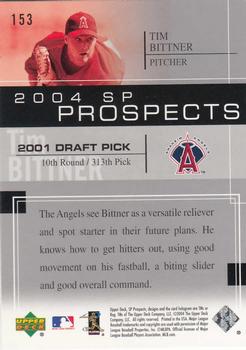 2004 SP Prospects #153 Tim Bittner Back