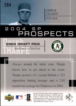 2004 SP Prospects #204 Derek Tharpe Back