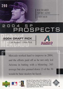 2004 SP Prospects #290 Richard Mercado Back