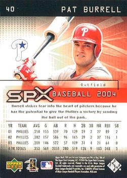 2004 SPx #40 Pat Burrell Back