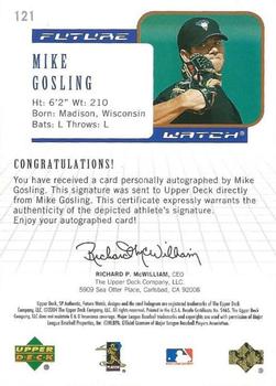 2004 SP Authentic - Future Watch Silver Autographed #121 Mike Gosling Back