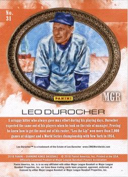2018 Panini Diamond Kings - Artist's Proof Red #31 Leo Durocher Back