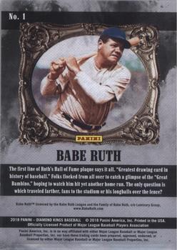 2018 Panini Diamond Kings - Framed Gray #1 Babe Ruth Back