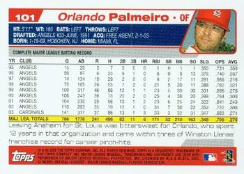 2004 Topps #101 Orlando Palmeiro Back