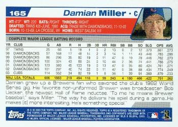 2004 Topps #165 Damian Miller Back