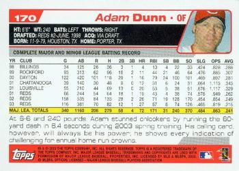 2004 Topps #170 Adam Dunn Back