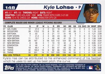 2004 Topps #148 Kyle Lohse Back