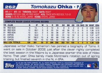 2004 Topps #262 Tomokazu Ohka Back