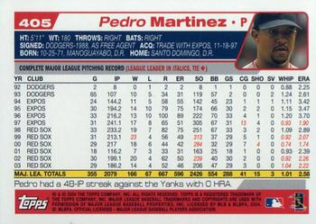 2004 Topps #405 Pedro Martinez Back