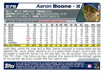 2004 Topps #578 Aaron Boone Back