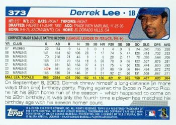 2004 Topps #373 Derrek Lee Back