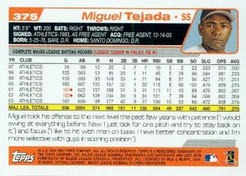 2004 Topps #375 Miguel Tejada Back