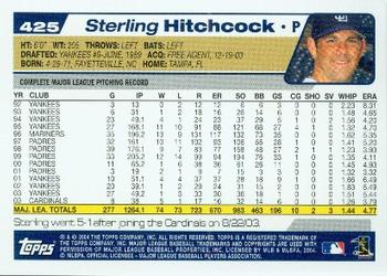 2004 Topps #425 Sterling Hitchcock Back