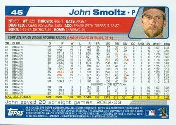 2004 Topps #45 John Smoltz Back
