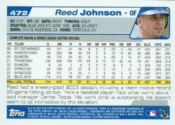 2004 Topps #472 Reed Johnson Back