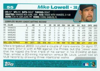 2004 Topps #55 Mike Lowell Back