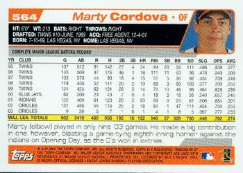 2004 Topps #564 Marty Cordova Back