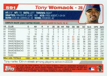 2004 Topps #591 Tony Womack Back