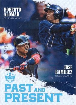 2018 Panini Diamond Kings - Past and Present Holo Blue #PP7 Roberto Alomar / Jose Ramirez Front